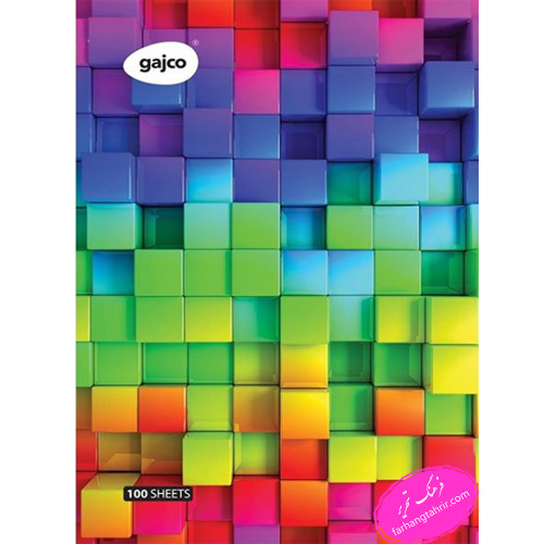 دفتر 100 برگ طرح مکعب های رنگی