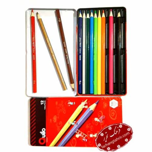 مداد رنگی 12 رنگ جعبه فلزی کویلو Quilo
