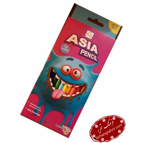 مدادرنگی 12 رنگ آسیا جعبه مقوایی